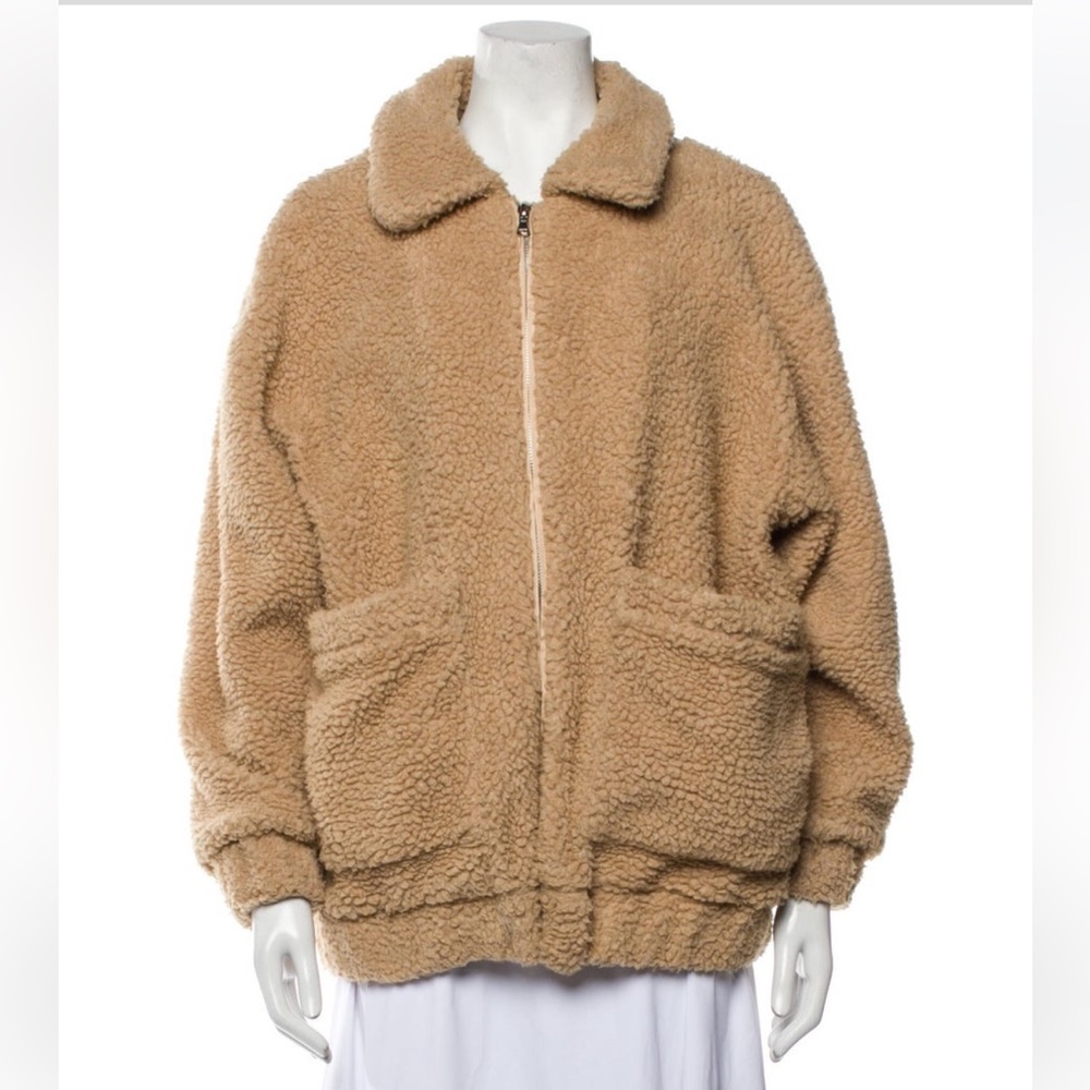 I.Am.Gia Faux Pixie Brown Teddy Faux Fur Oversized Coat Jacket Size XS